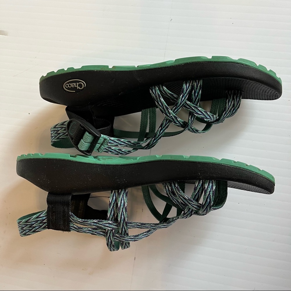 Chaco ZX/2 Classic Women’s Beach Walking Hiking Outdoor Sandals Black Teal Sz 10 - Picture 5 of 8